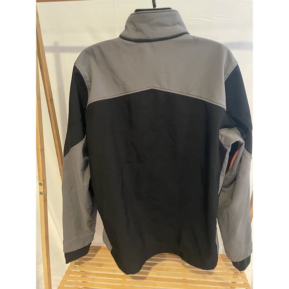 Polaris Racing Men's Softshell Jacket Warm Winter Black Orange Snowmobile XXL‎ - Picture 3 of 7